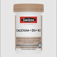 Swisse 柠檬酸钙+D3+K2 60片 Swisse 柠檬酸钙+D3+K2 60片
