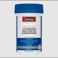 Swisse 无味高浓度4倍Omega-3 浓缩野生鱼油 60粒