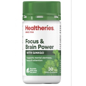 Healtheries Focus and Brain Power with Ginkgo 贺寿利银杏(提升专注，脑力) 30片