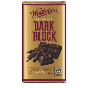 超市 Whittakers Dark block 250g 50%黑巧克力板250克 （破损、断裂、融化不理赔！）