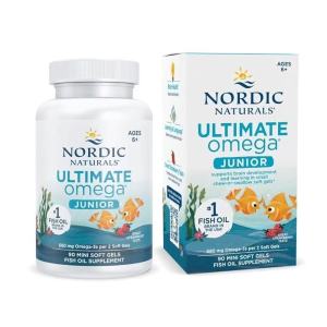 Nordic Natural 挪威小鱼 6-12岁 DHA鱼油胶囊Omega3 DHA EPA鱼油胶囊 90粒