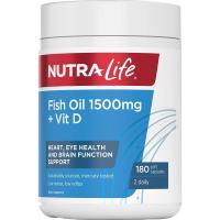 Nutralife纽乐鱼油1500毫克 加维生素D 180粒
